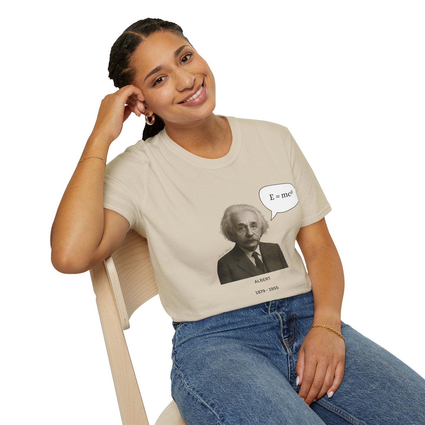 Albert Einstein - Unisex soft T-shirt, Perfect Gift for Friends