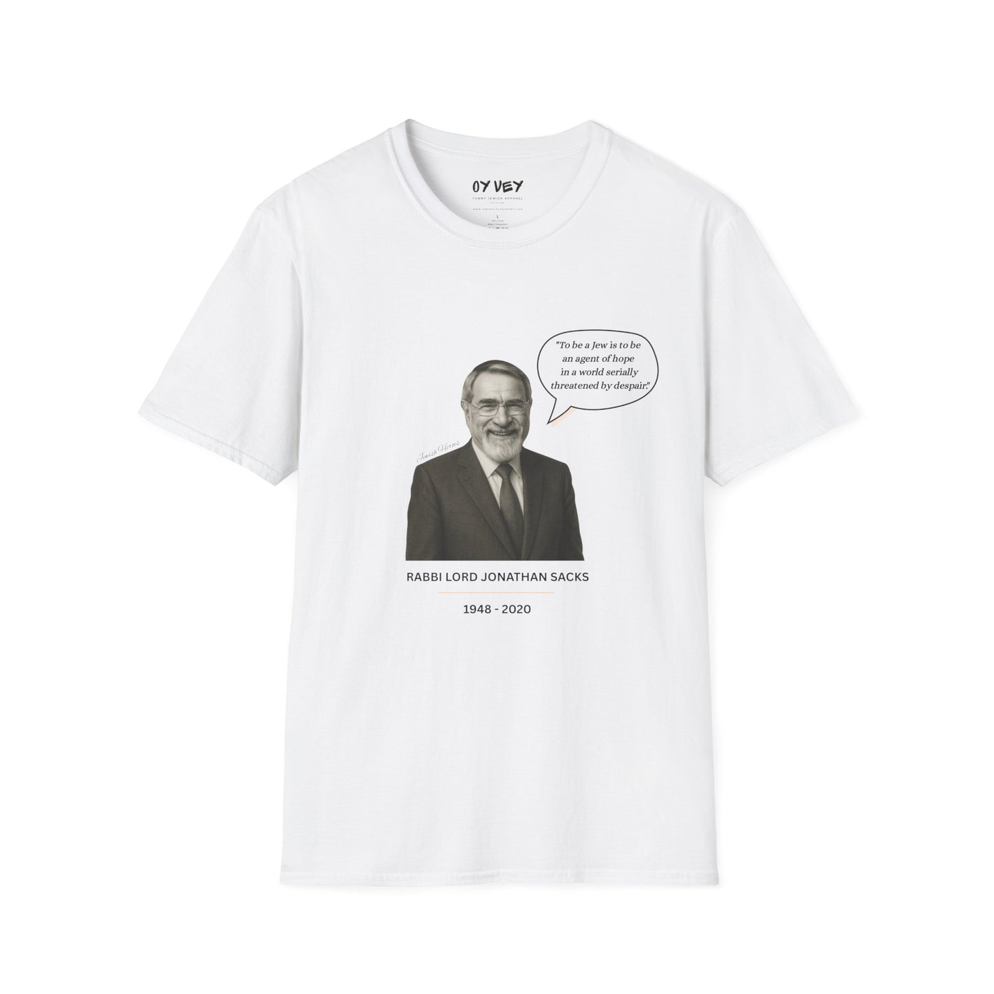 Rabbi Lord Jonathan Sacks - Unisex soft T-shirt, Perfect Gift for Friends