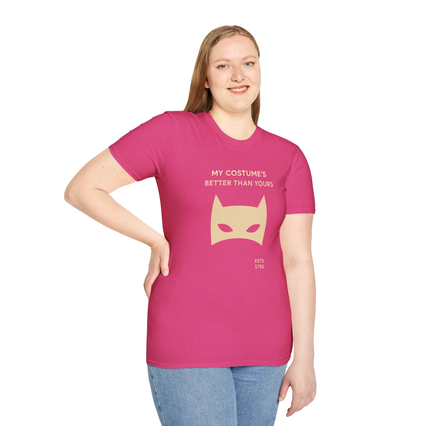 My Costume“s Better than Yours - Unisex soft T-shirt, Perfect Gift for Purim