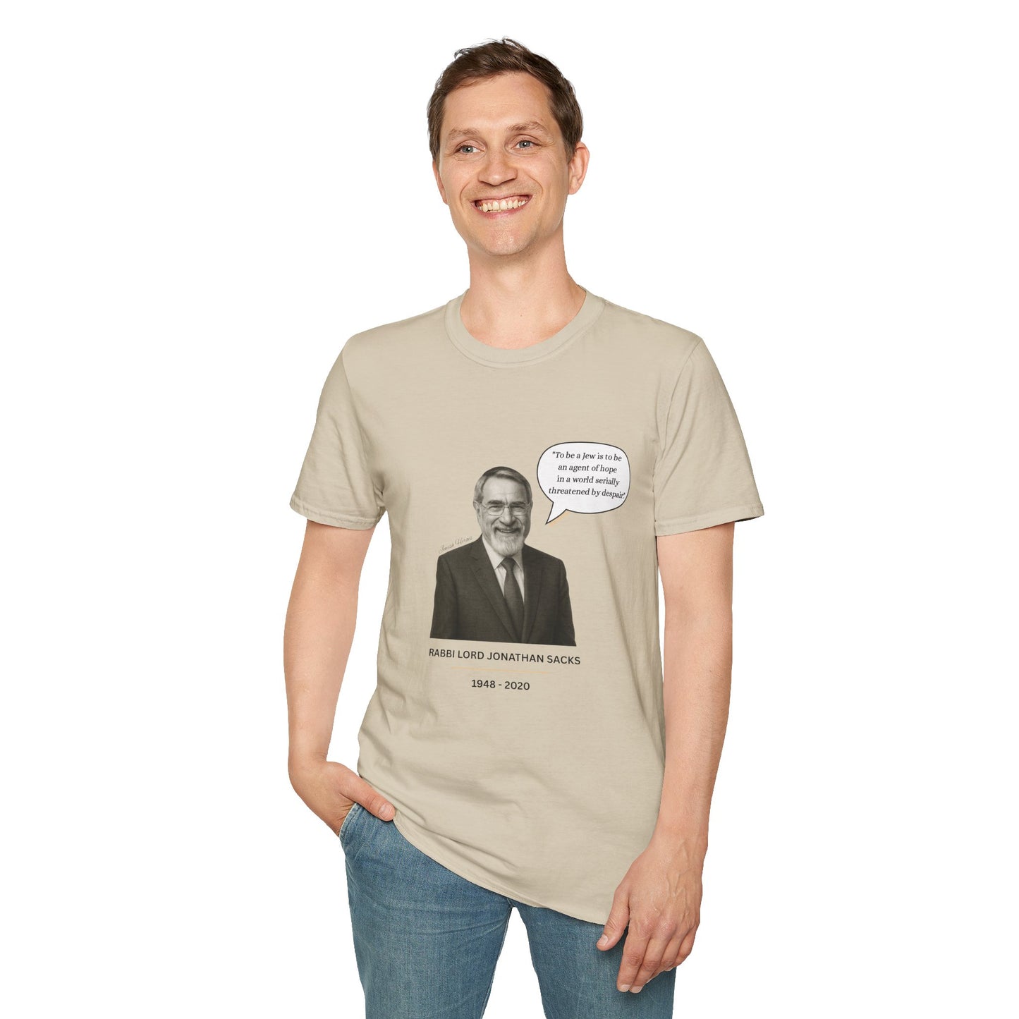 Rabbi Lord Jonathan Sacks - Unisex soft T-shirt, Perfect Gift for Friends