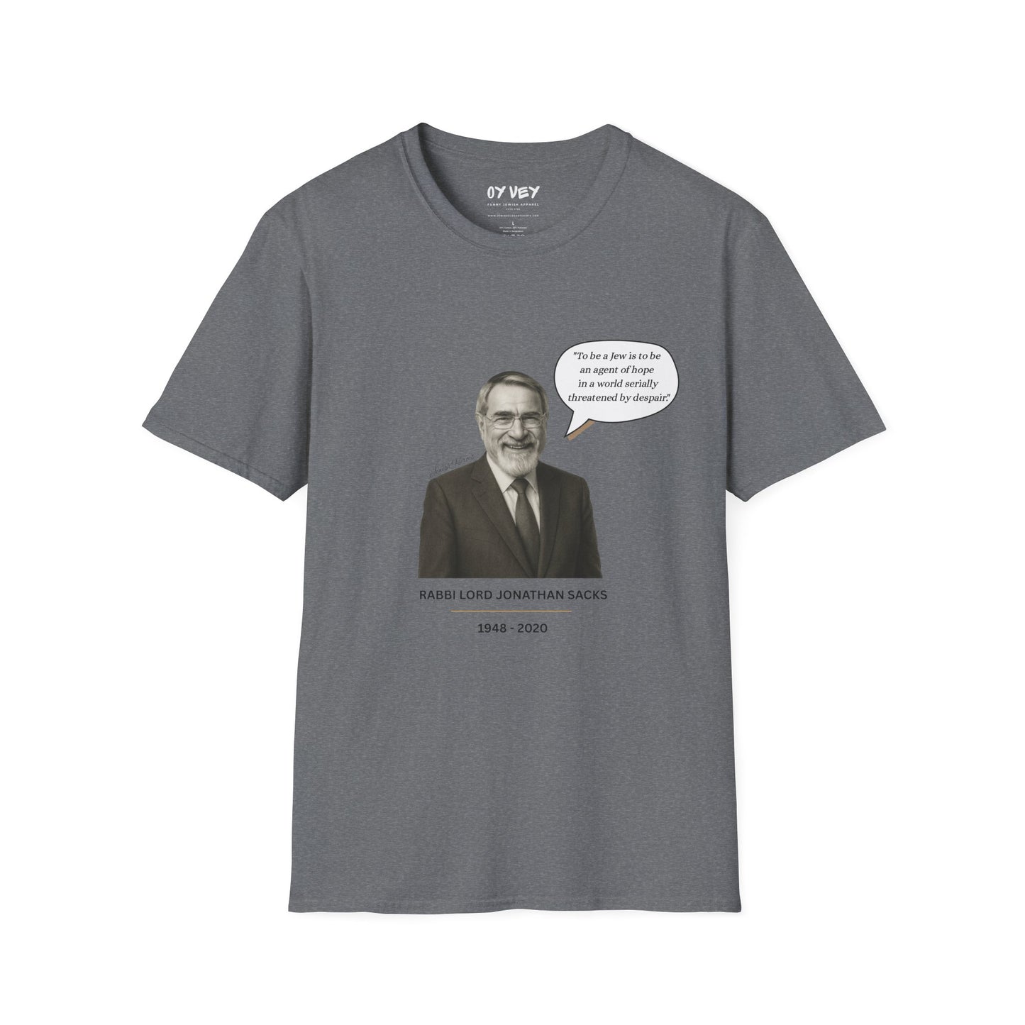 Rabbi Lord Jonathan Sacks - Unisex soft T-shirt, Perfect Gift for Friends