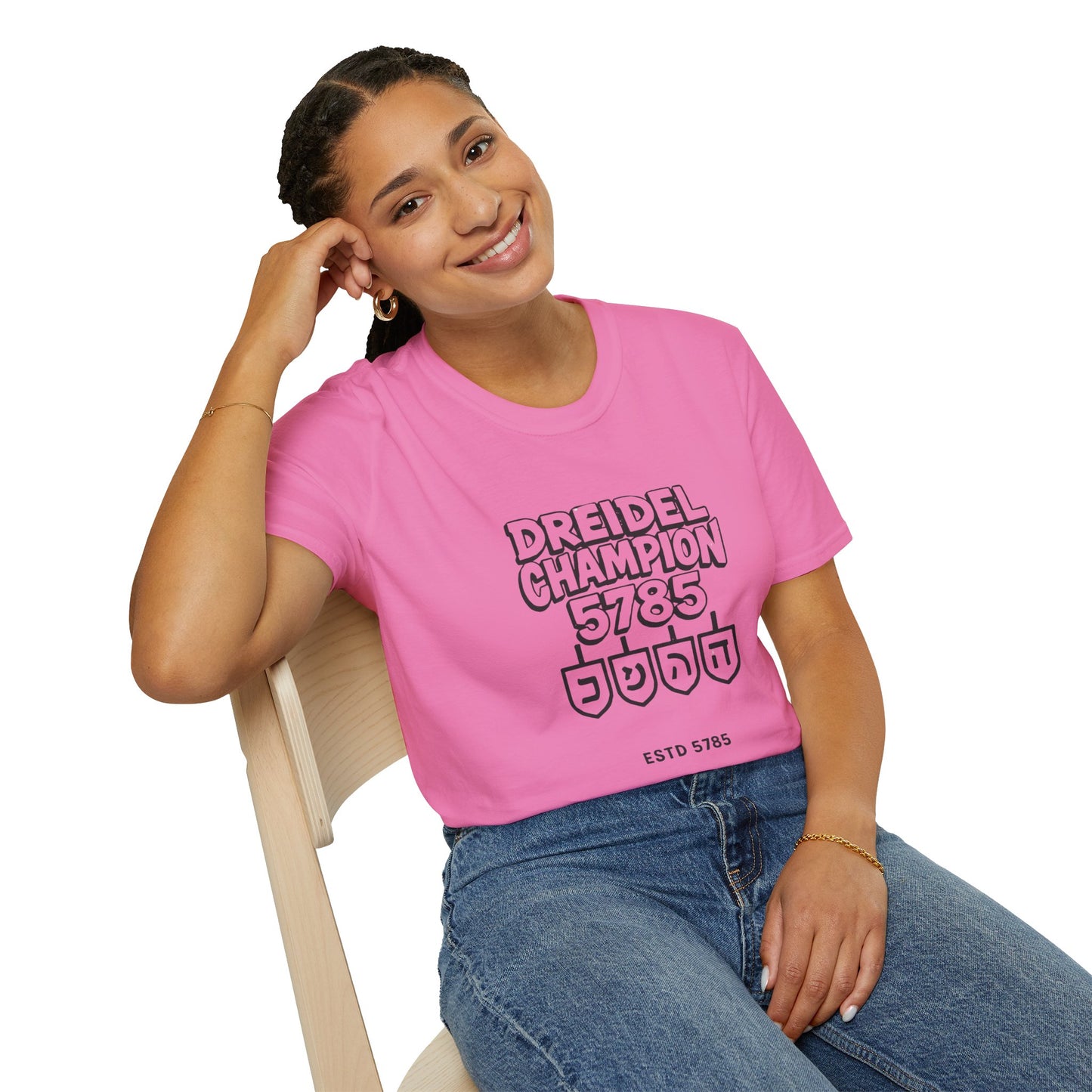 Dreidel Champion 2 - Unisex soft T-shirt, Perfect Gift for Chanukkah