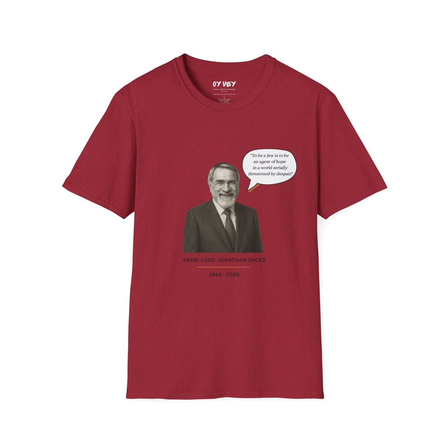 Rabbi Lord Jonathan Sacks - Unisex soft T-shirt, Perfect Gift for Friends