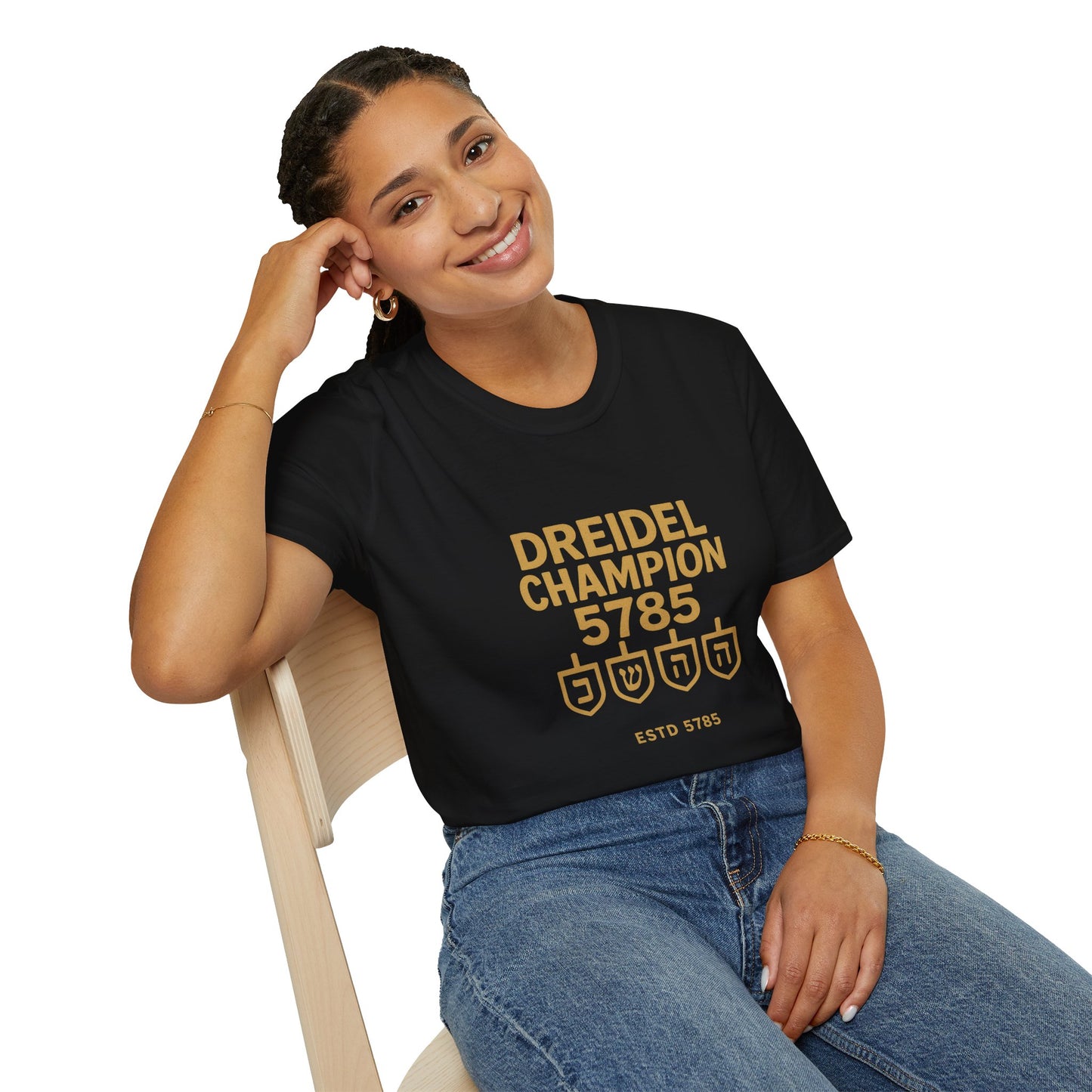 Dreidel Champion - Unisex soft T-shirt, Perfect Gift for Hanukkah
