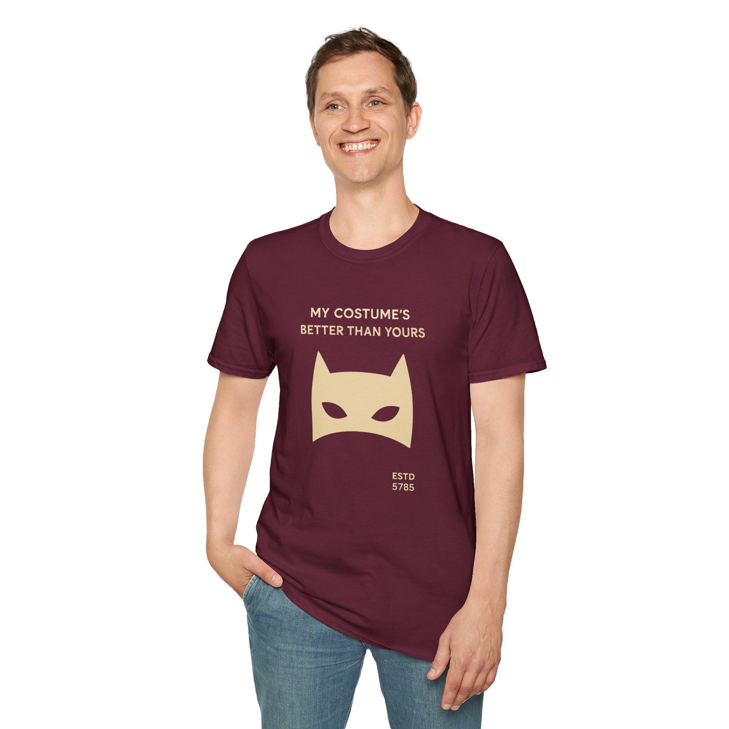 My Costume“s Better than Yours - Unisex soft T-shirt, Perfect Gift for Purim
