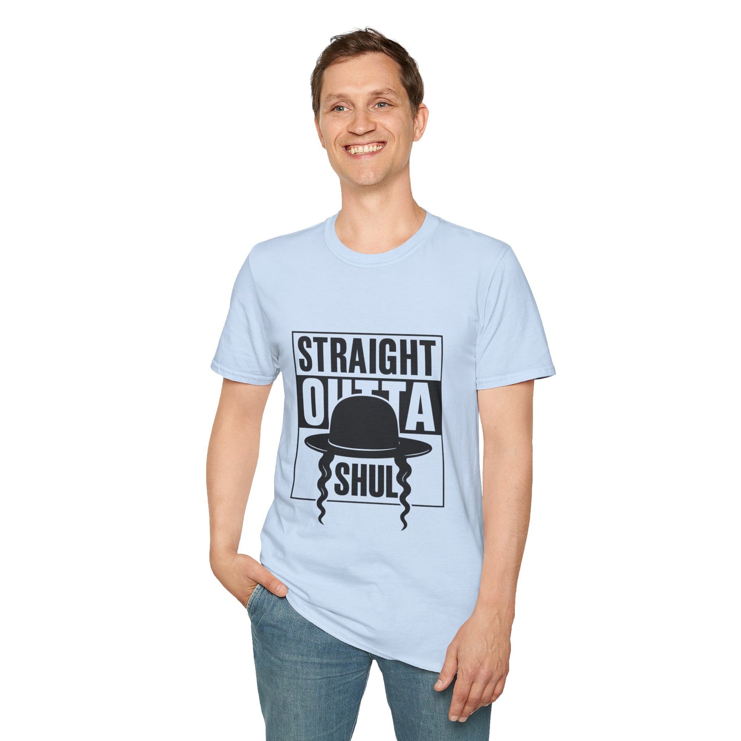 Chabad HGS Strait Outta Shul - Unisex soft T-shirt, Perfect Gift for Friends