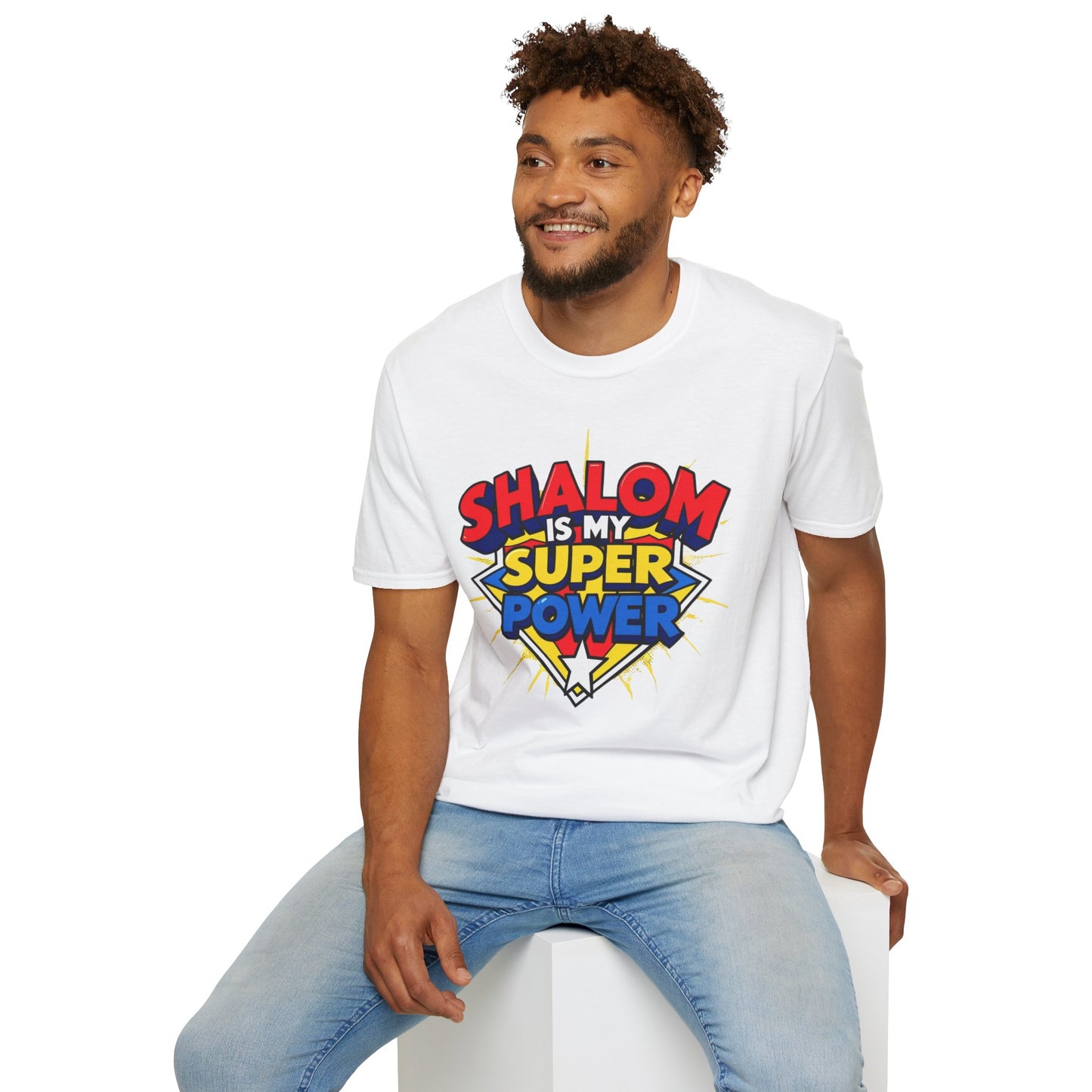 Shalom is my Superpower - Unisex soft T-shirt, Perfect Gift for Purim