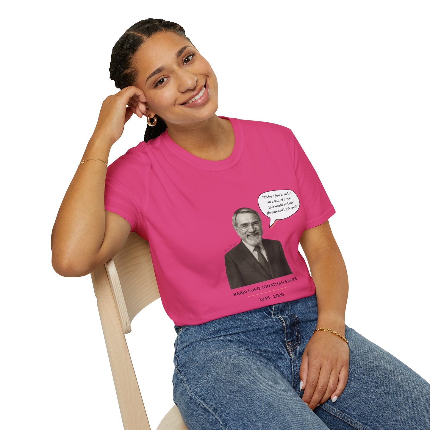 Rabbi Lord Jonathan Sacks - Unisex soft T-shirt, Perfect Gift for Friends