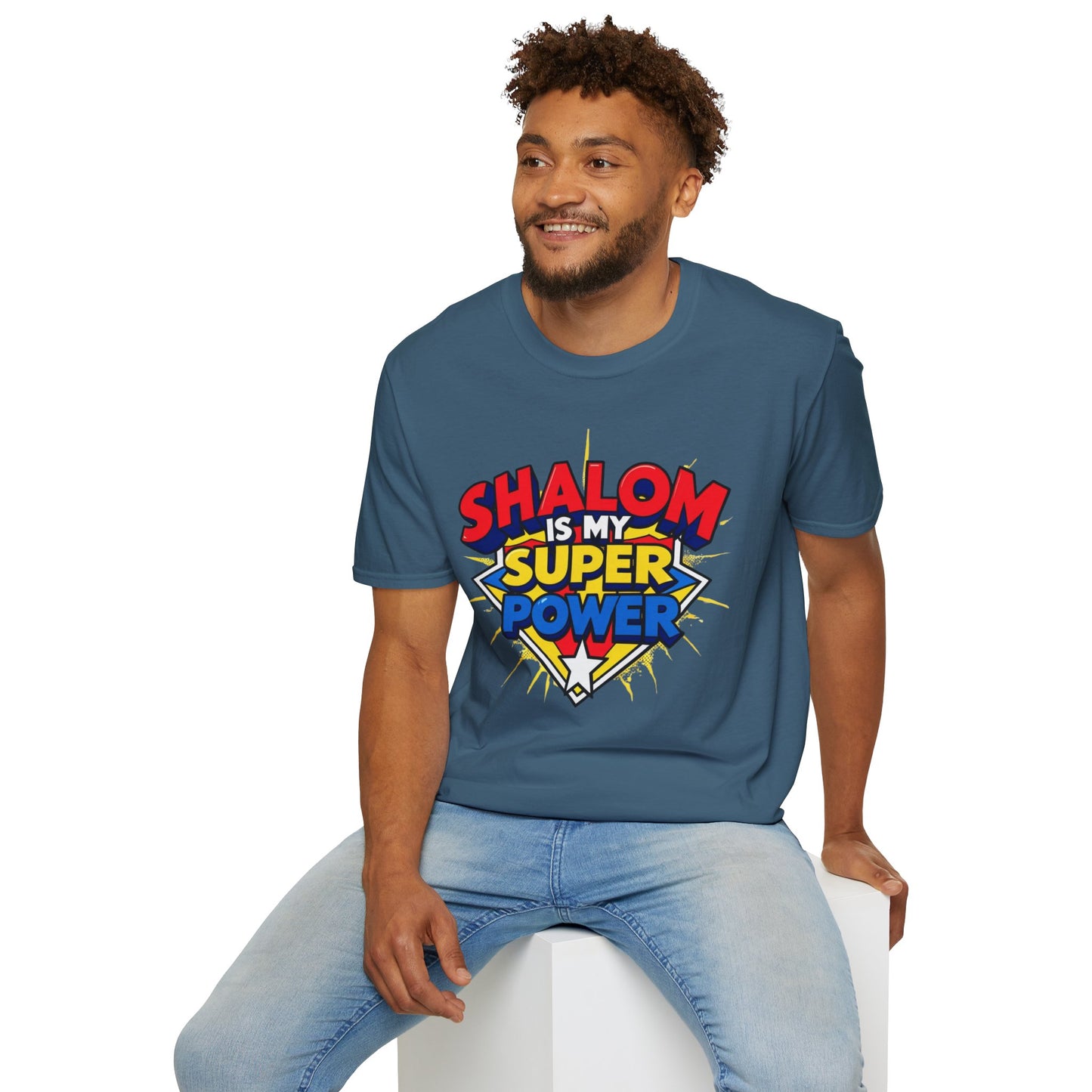 Shalom is my Superpower - Unisex soft T-shirt, Perfect Gift for Purim