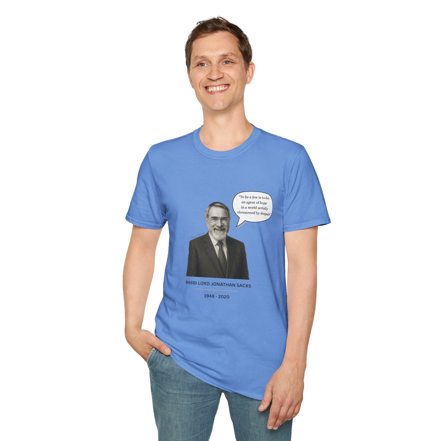 Rabbi Lord Jonathan Sacks - Unisex soft T-shirt, Perfect Gift for Friends