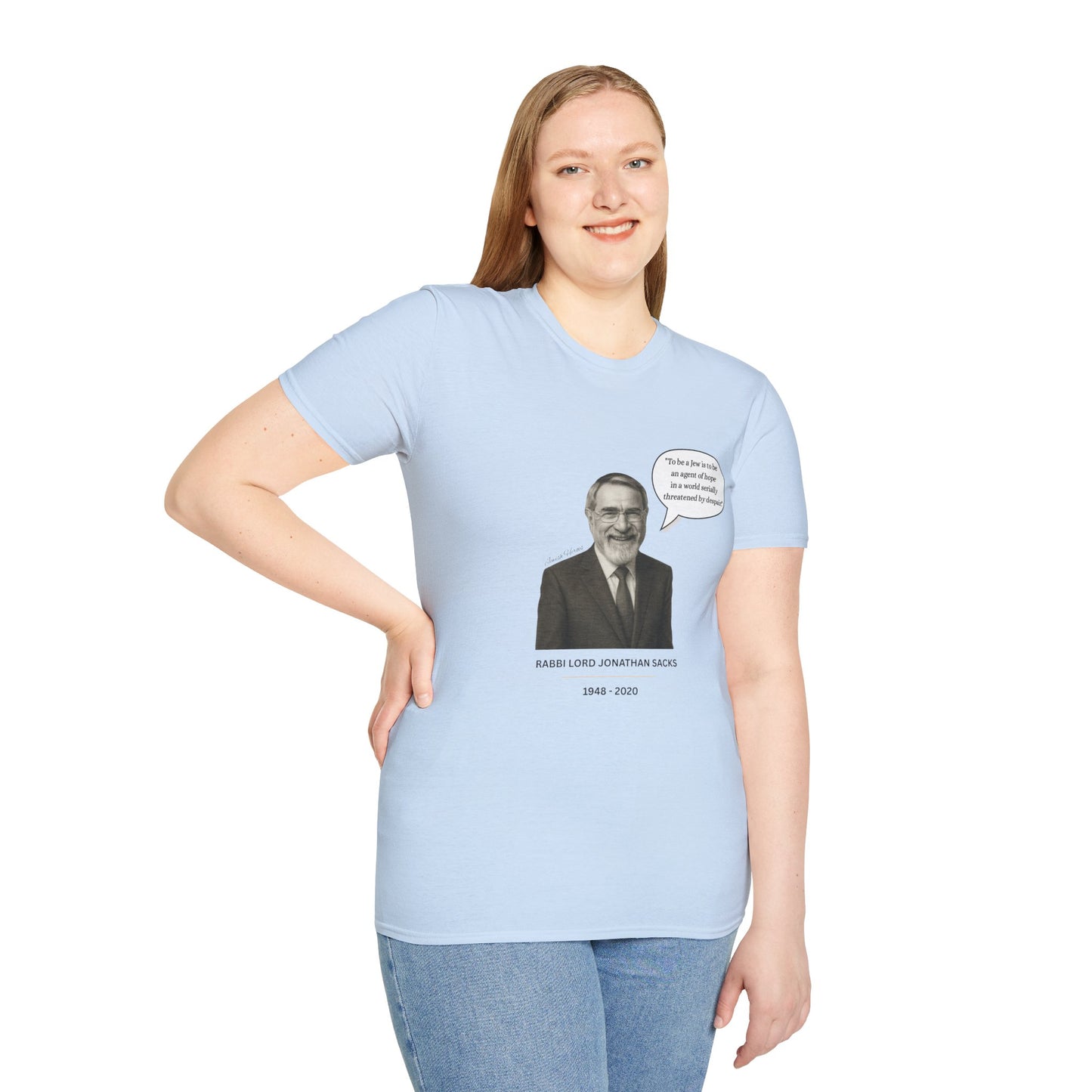 Rabbi Lord Jonathan Sacks - Unisex soft T-shirt, Perfect Gift for Friends