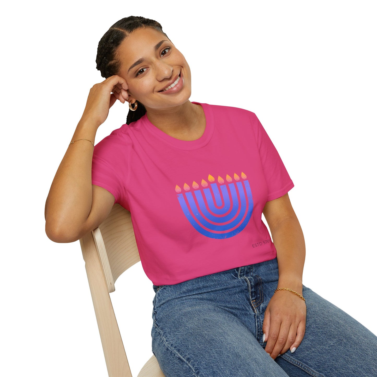 Chanukkiah - Unisex soft T-shirt, Perfect Gift for Chanukkah