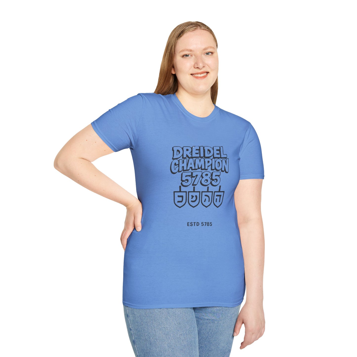 Dreidel Champion 2 - Unisex soft T-shirt, Perfect Gift for Chanukkah